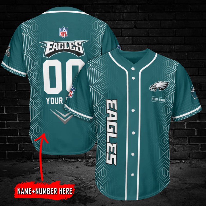 Philadelphia Eagles Personalized Baseball Jersey