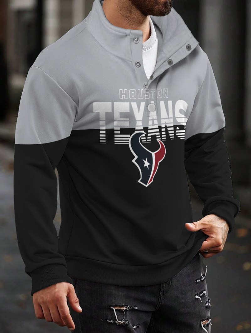 Houston Texans Casual Colorful Stand Collar Sweatshirt
