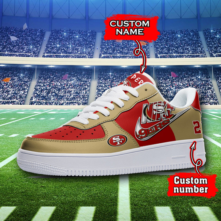 Custom Name Number Sneakers - San Francisco 49ers