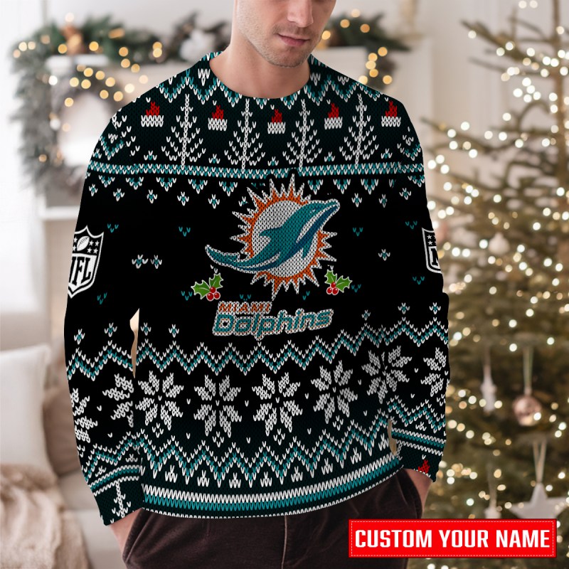 Miami Dolphins Ugly Christmas Sweater - Image 5