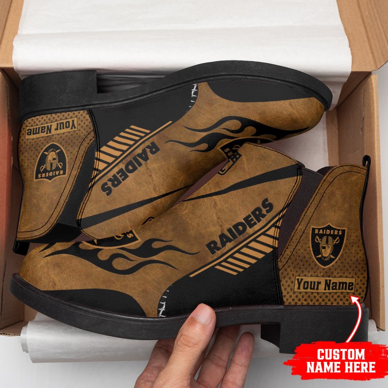 Las Vegas Raiders Personalized Fashion Short Boots - Side View