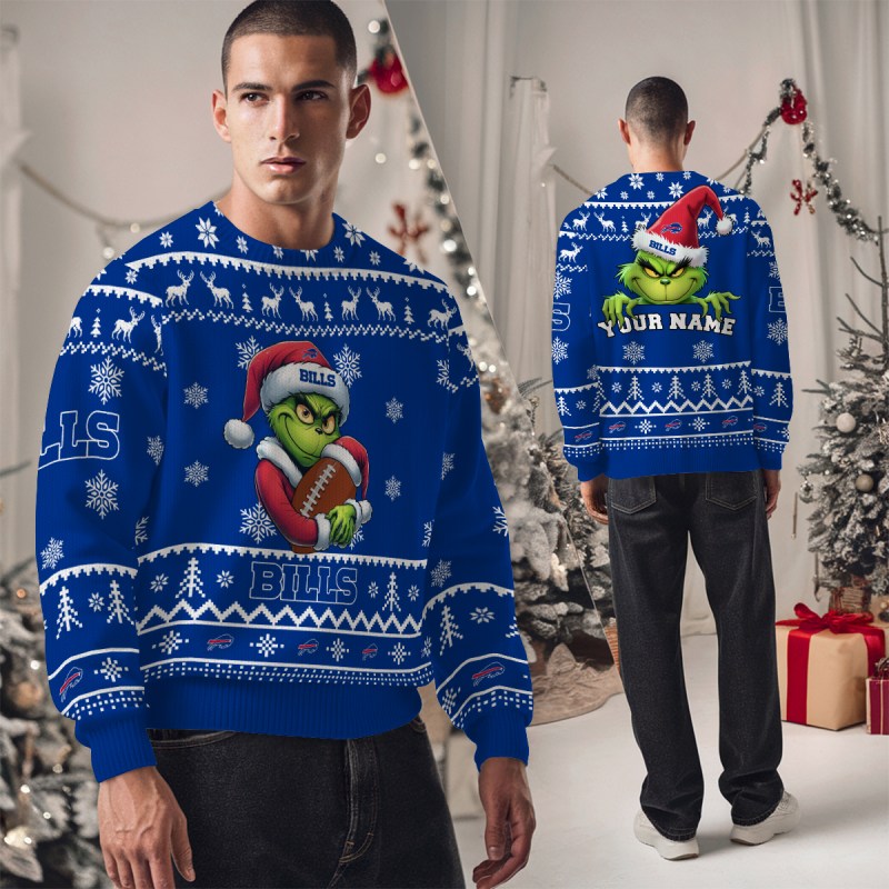 Buffalo Bills Ugly Christmas Sweater Studio View
