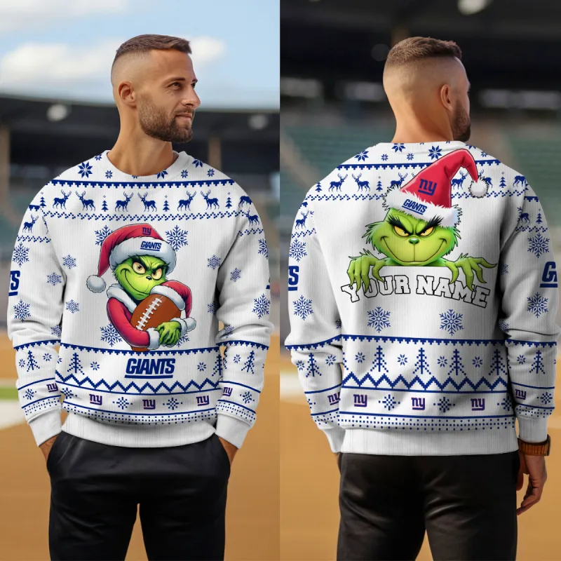 New York Giants Ugly Christmas Sweater Outdoor View 3