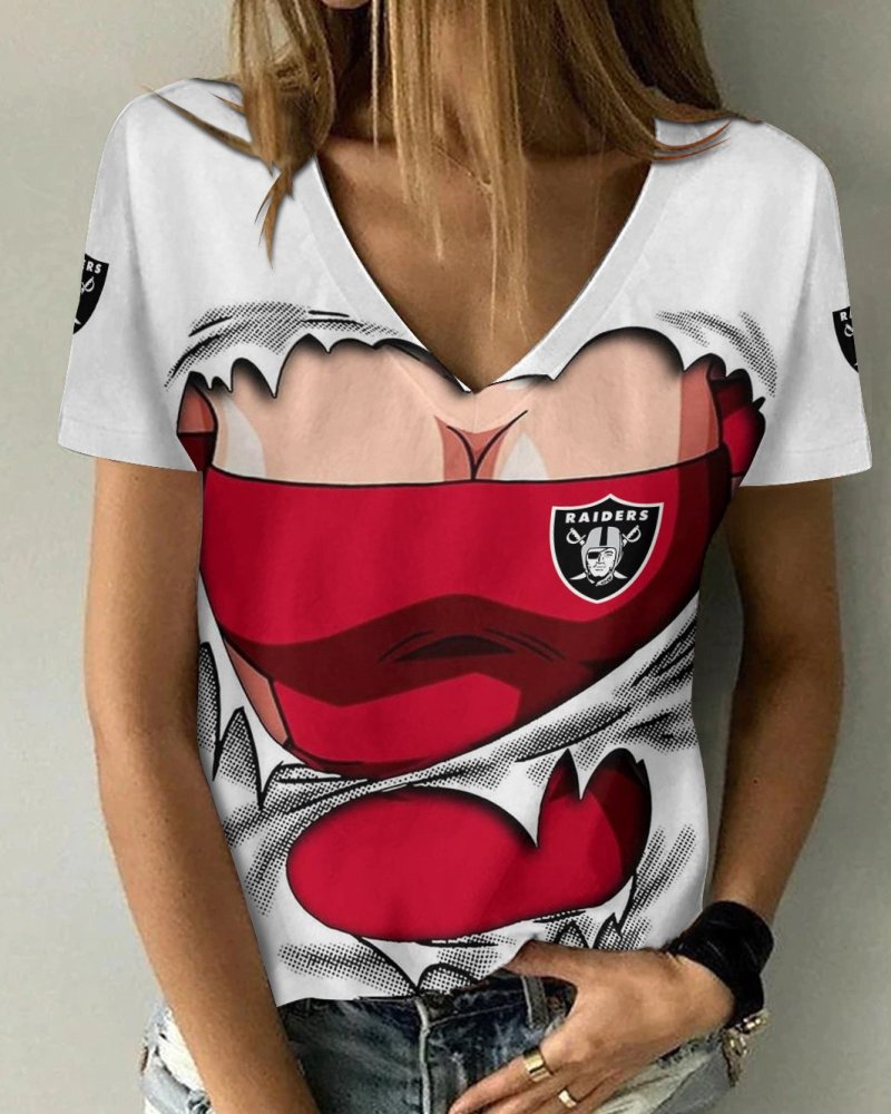 Las Vegas Raiders V-neck Women T-shirt