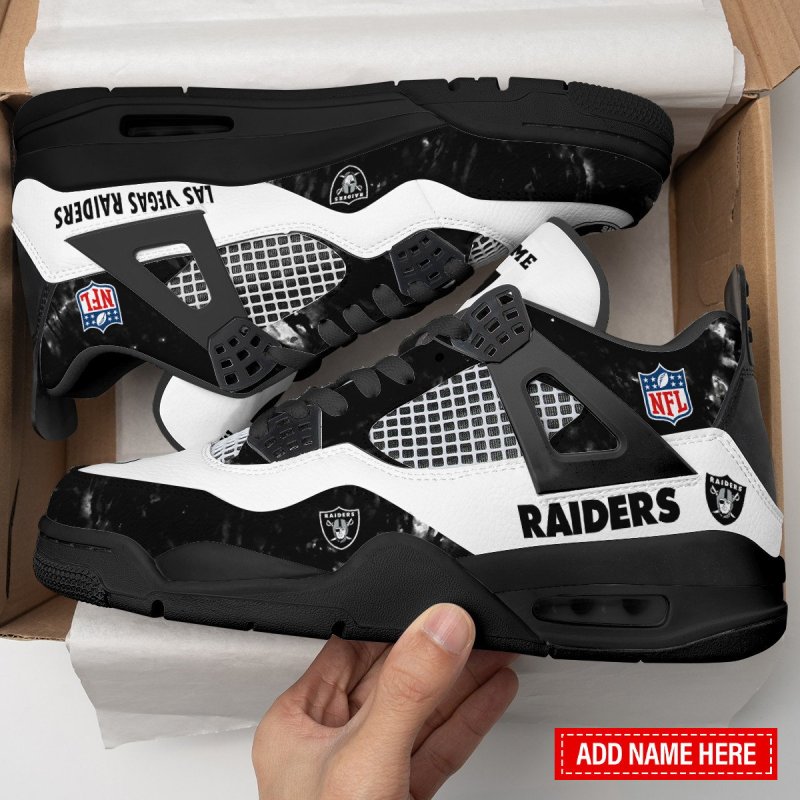 Las Vegas Raiders Personalized AJ4 Sneaker Image 2