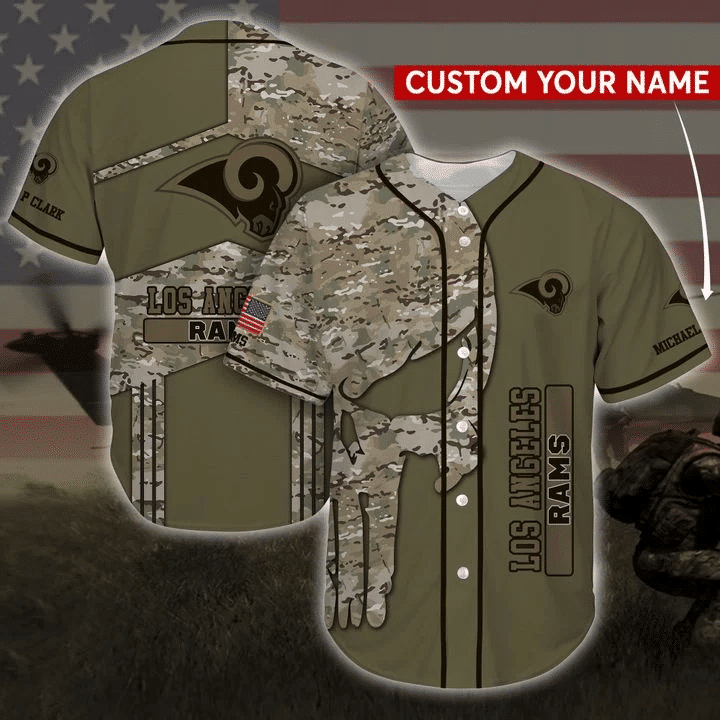 Los Angeles Rams Personalized Baseball Jersey
