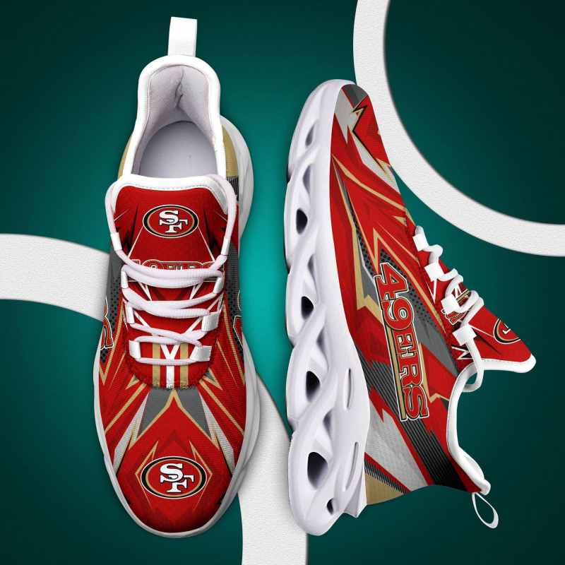 San Francisco 49ers Yezy Running Sneakers Back View