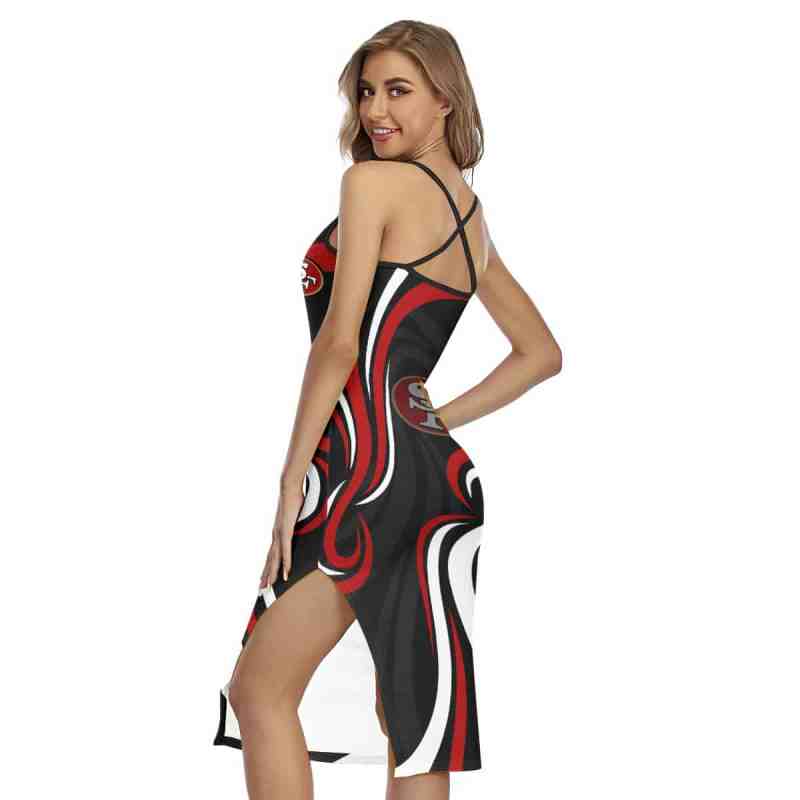 San Francisco 49ers Women's Back Cross Cami Dress Back View
