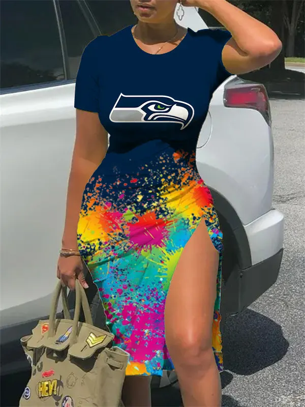 Seattle Seahawks Slit Bodycon Dress