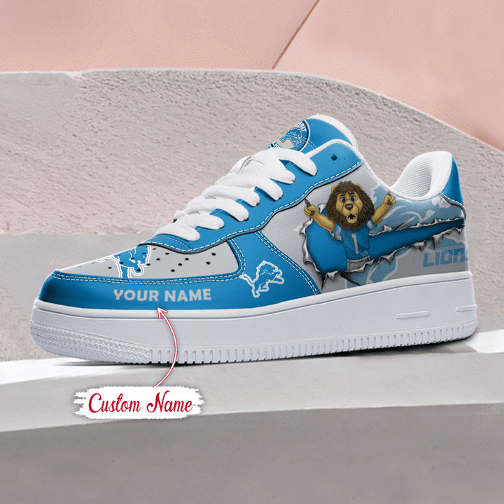 NFL Detroit Lions Custom Name Air Force 1 Sneaker