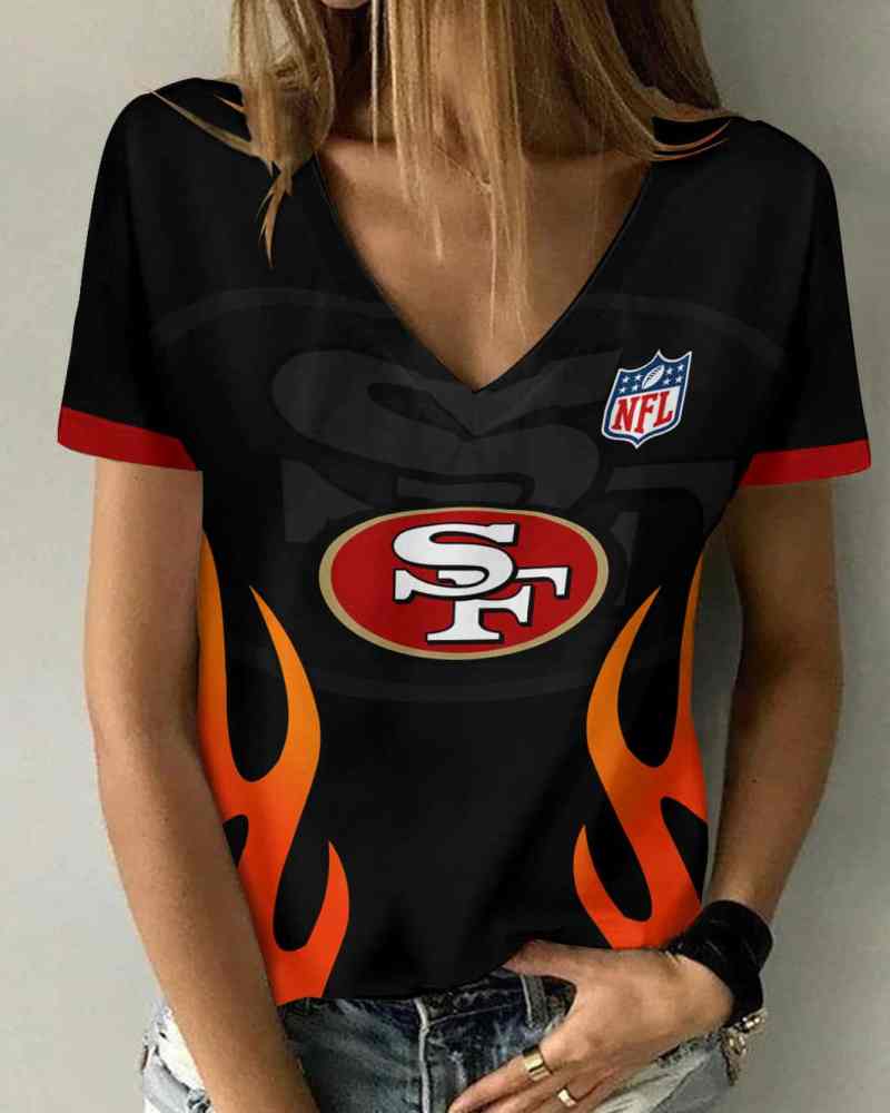 San Francisco 49ers Personalized V-Neck Women T-shirt