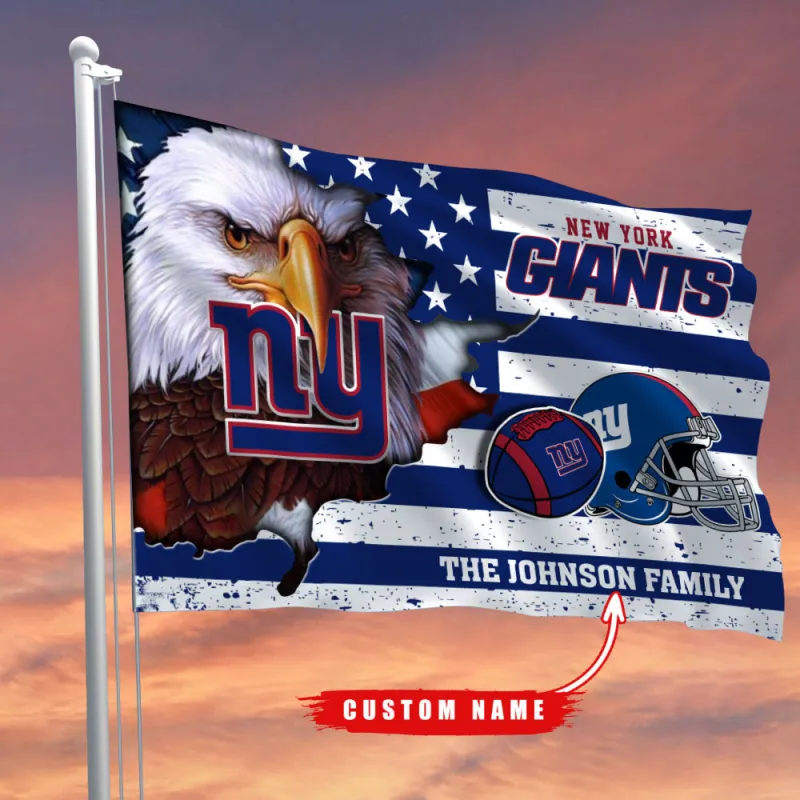 New York Giants Custom Name Flag