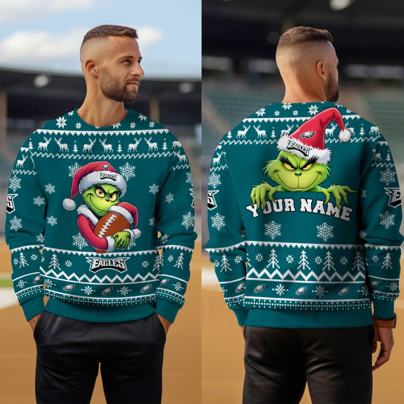 Philadelphia Eagles Ugly Christmas Sweater Outdoor View 4