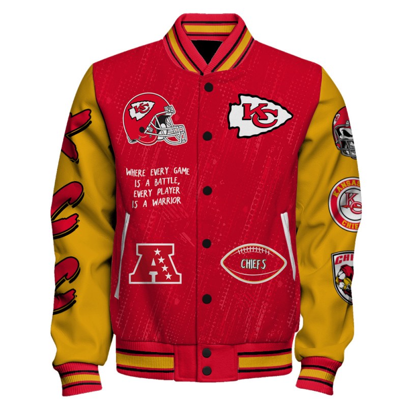 Kansas City Chiefs Varsity Jacket Side View