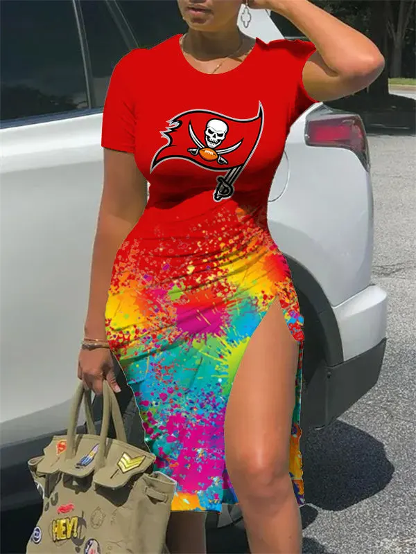Tampa Bay Buccaneers Slit Bodycon Dress