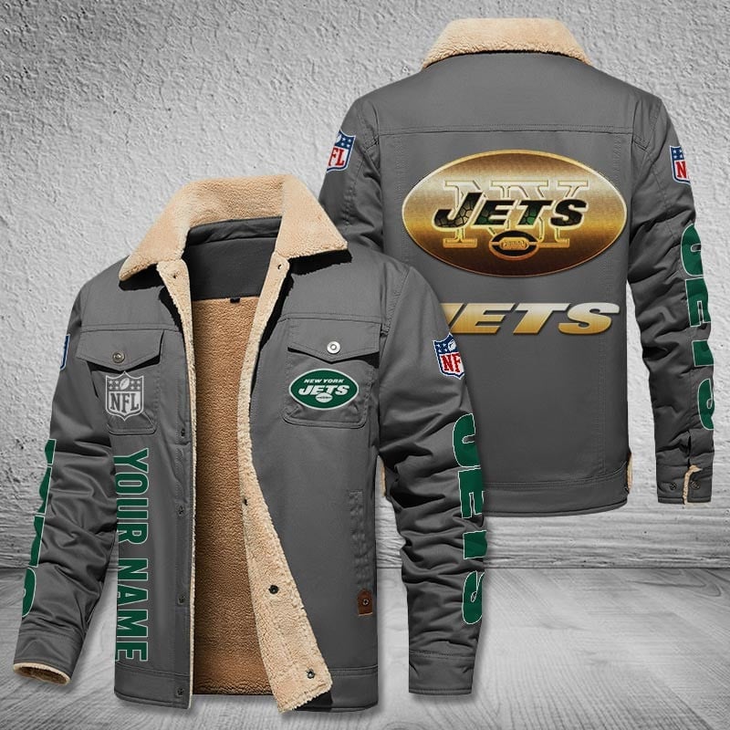 New York Jets Personalized Winter Fleece Bomber Jacket