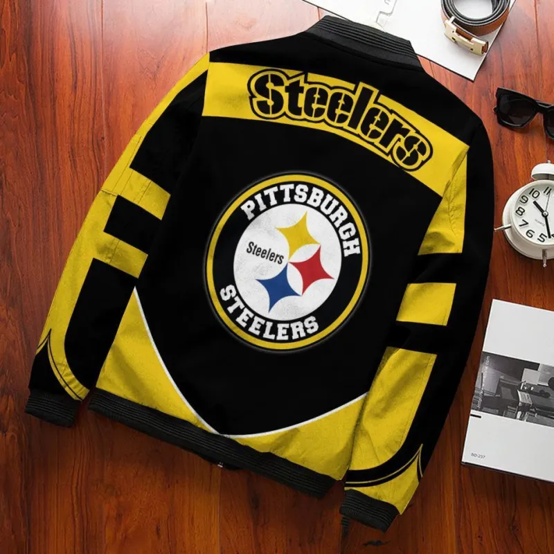 Pittsburgh Steelers Bomber Jacket Back View
