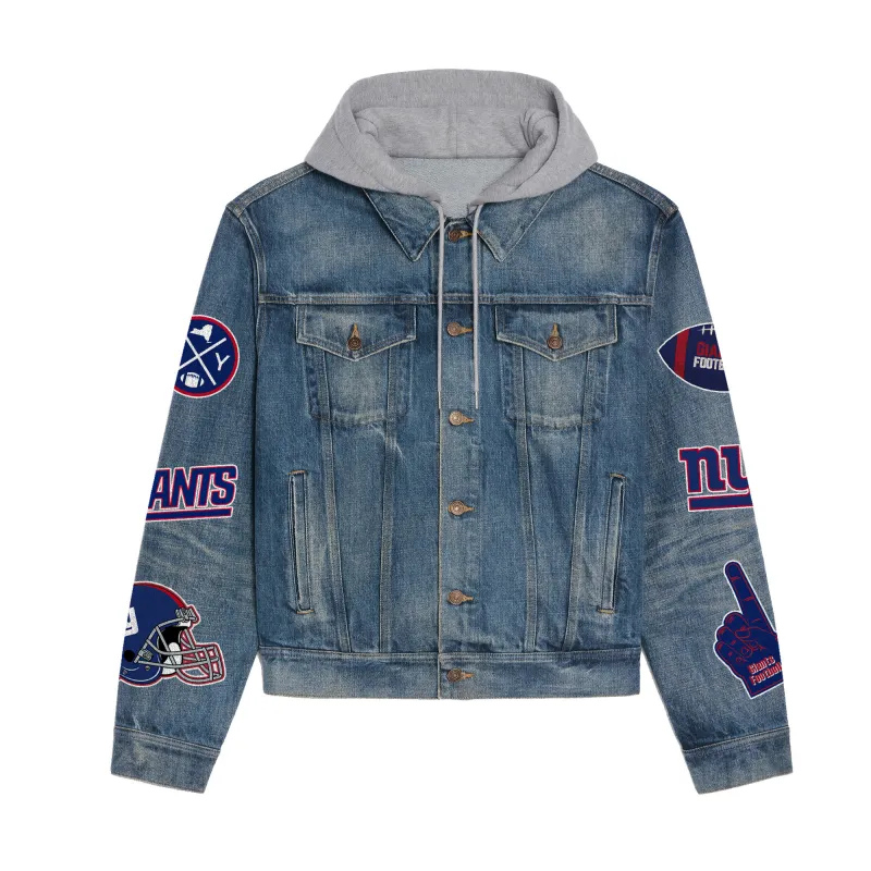 New York Giants Hooded Denim Jacket