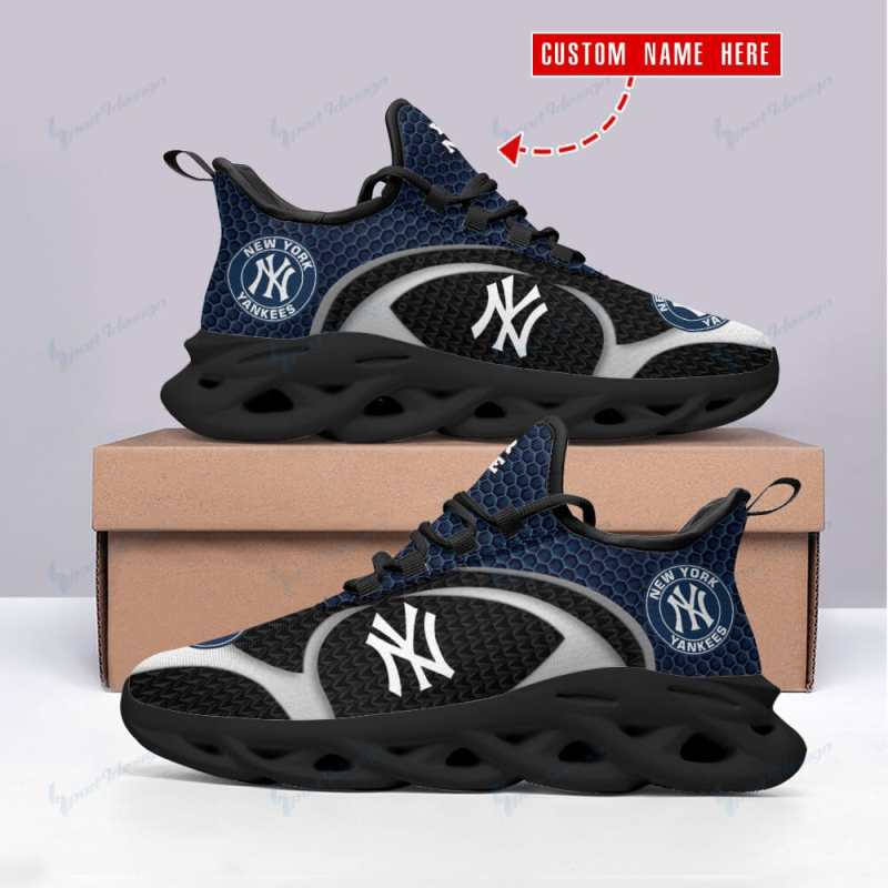 New York Yankees Personalized Yezy Running Sneakers Front View