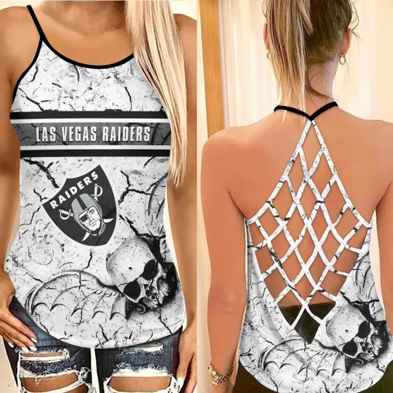 Las Vegas Raiders Criss Cross Tank Top