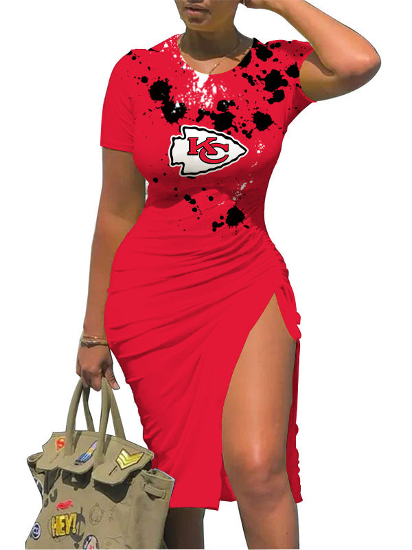 Kansas City Chiefs Slit Bodycon Dress