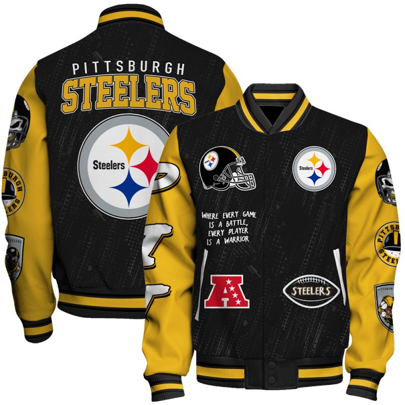 Pittsburgh Steelers Unisex Athletic Legacy Varsity Jacket