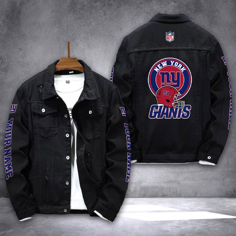 New York Giants Denim Jacket Back View