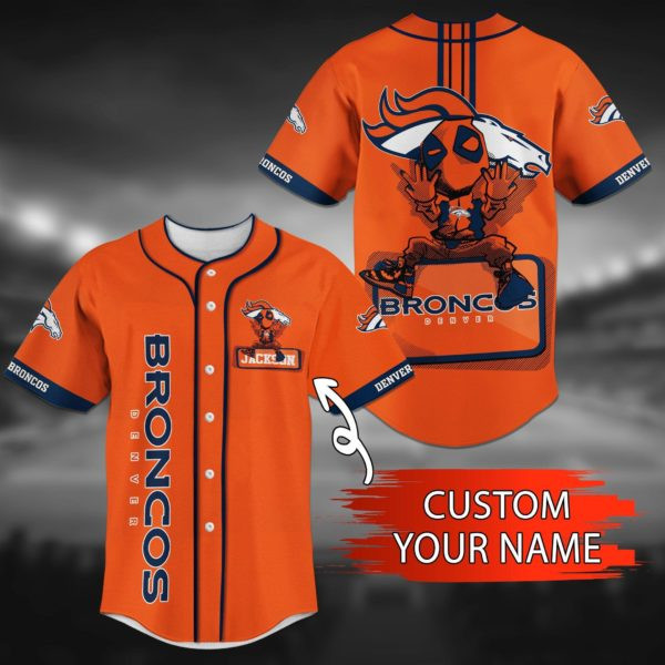 Denver Broncos Personalized Baseball Jersey