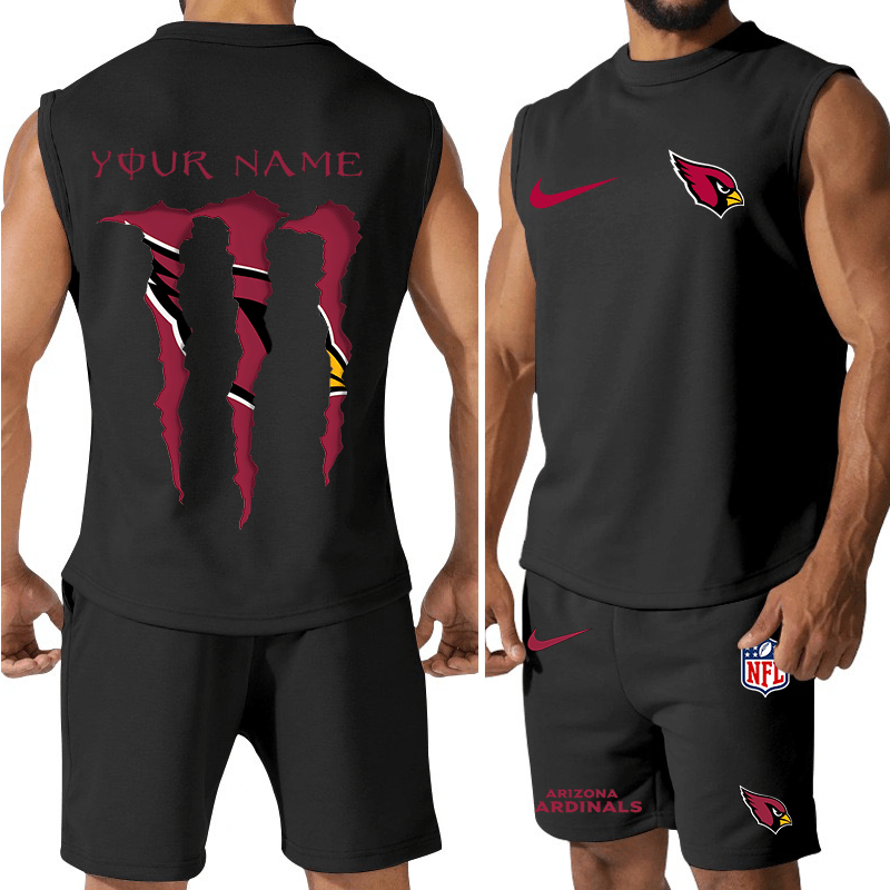 Arizona Cardinals Colorful Jersey Tank Top and Shorts 6