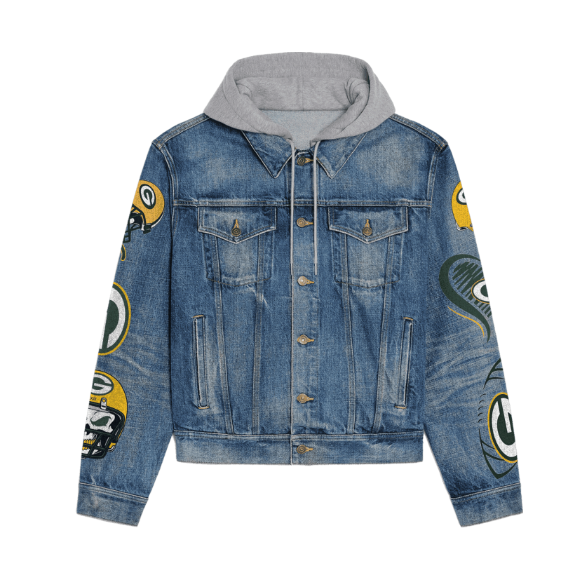 Green Bay Packers Denim Jacket Back Design