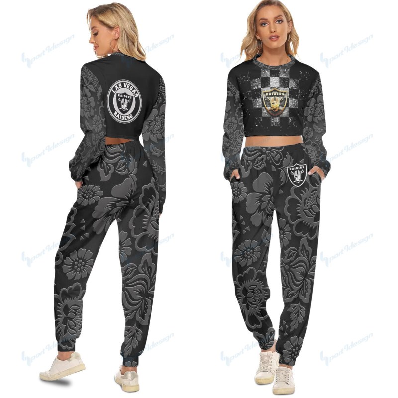 Las Vegas Raiders Crop Sweatshirt Suit