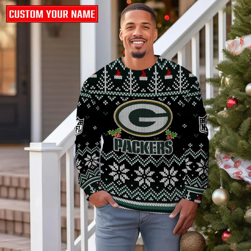 Green Bay Packers Ugly Christmas Sweater - Front View