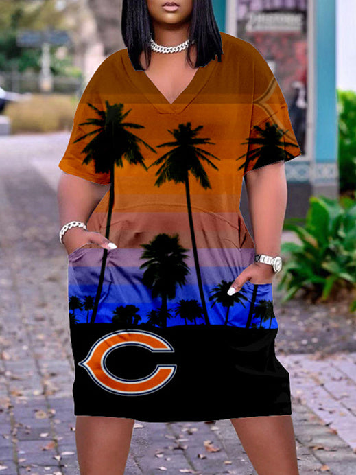 Chicago Bears V-neck Dress