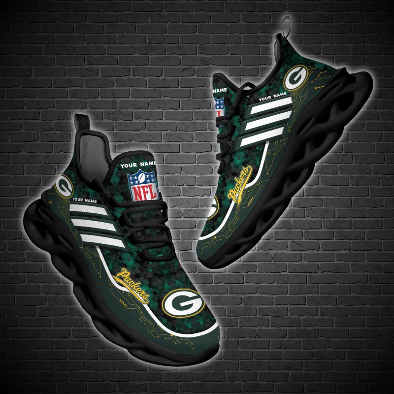 Green Bay Packers Yezy Sneakers Lifestyle Image
