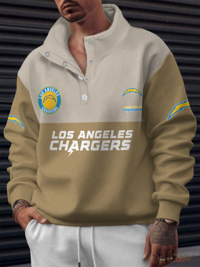 Los Angeles Chargers Casual Colorful Stand Collar Sweatshirt