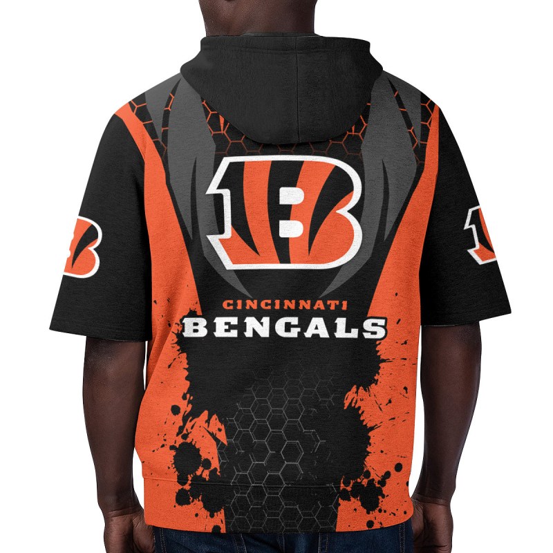 Cincinnati Bengals Short Sleeve Hoodie