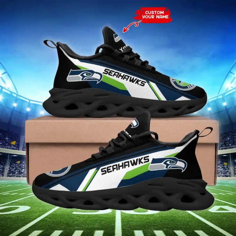 Seattle Seahawks Personalized Yezy Running Sneakers