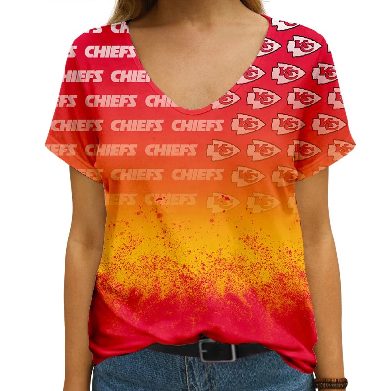 Kansas City Chiefs V-neck Women T-shirt