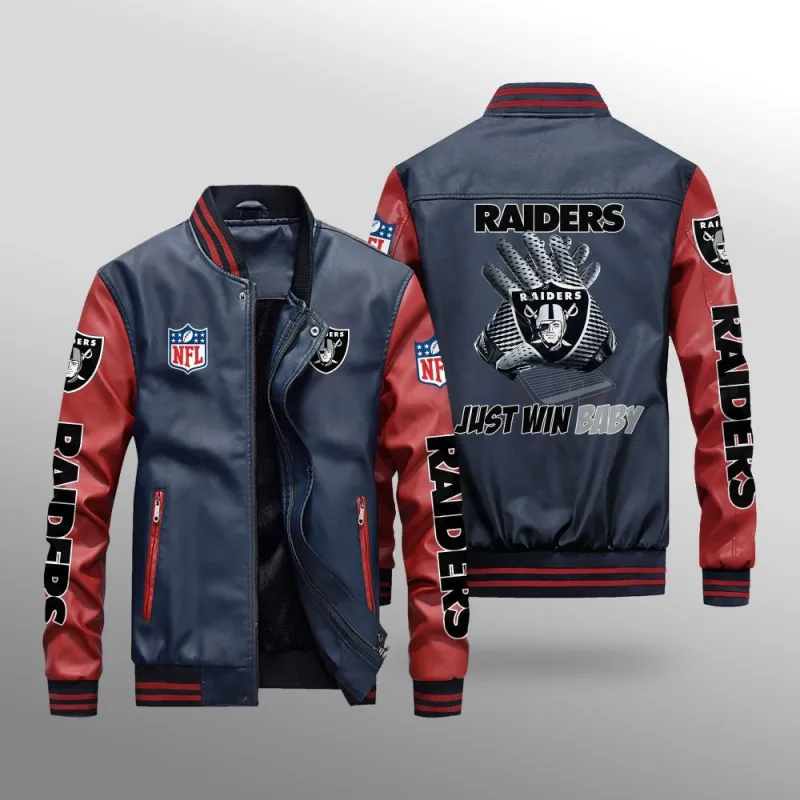 Las Vegas Raiders Bomber Jacket Side View