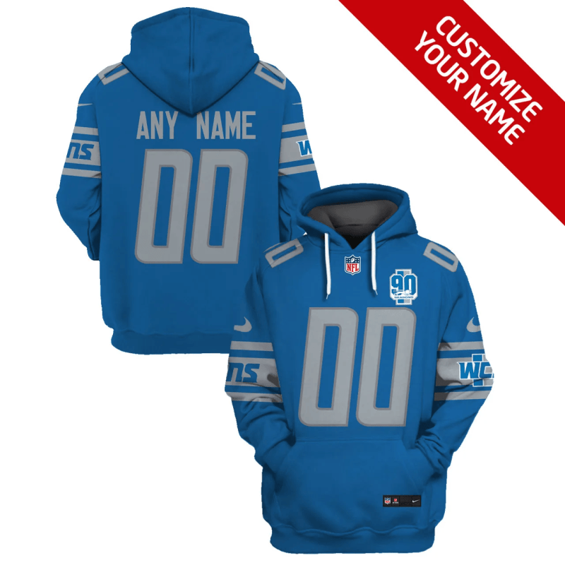Detroit Lions Personalized Football Hoodie