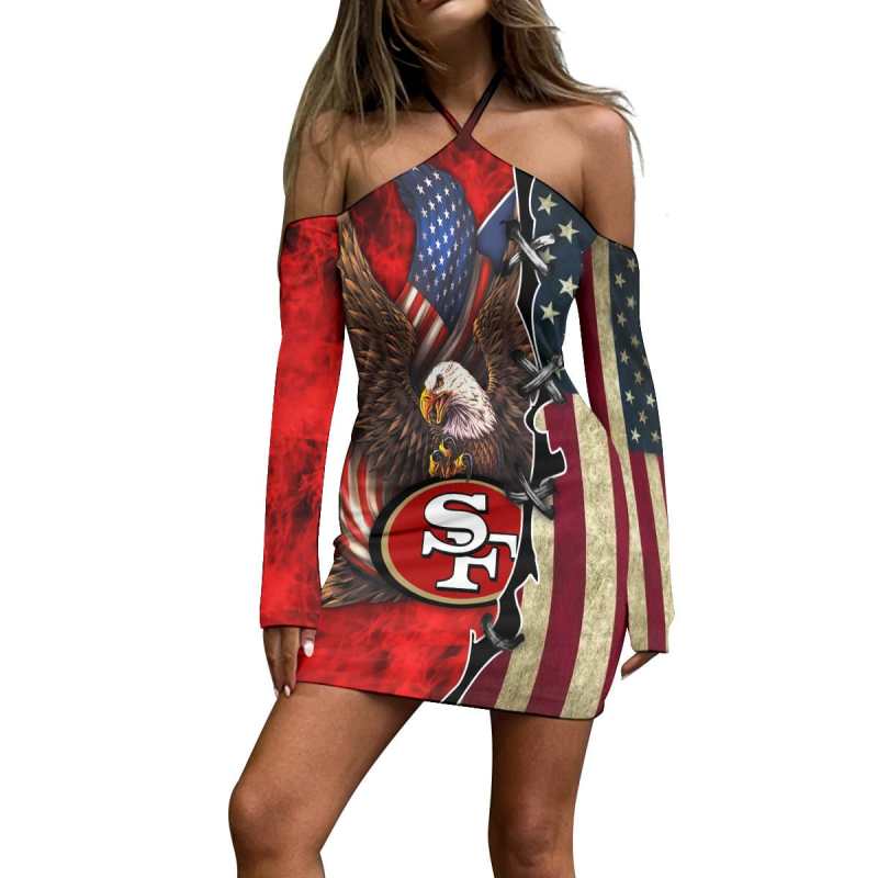 San Francisco 49ers Halter Lace-up Dress Image 2