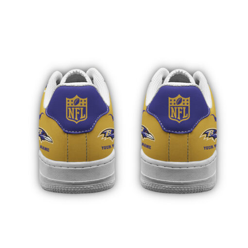 Baltimore Ravens AF1 Shoes Flat Lay