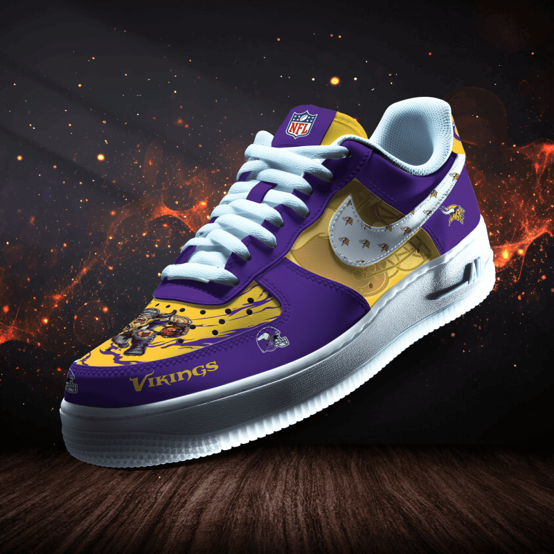 Minnesota Vikings Personalized AF1-1 Logo Pattern Sneakers