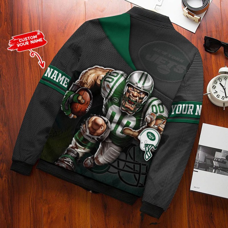 New York Jets Personalized Bomber Jacket - Back View