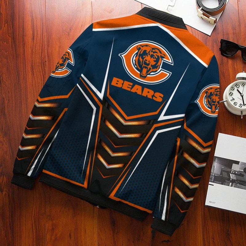 Chicago Bears Bomber Jacket Back View
