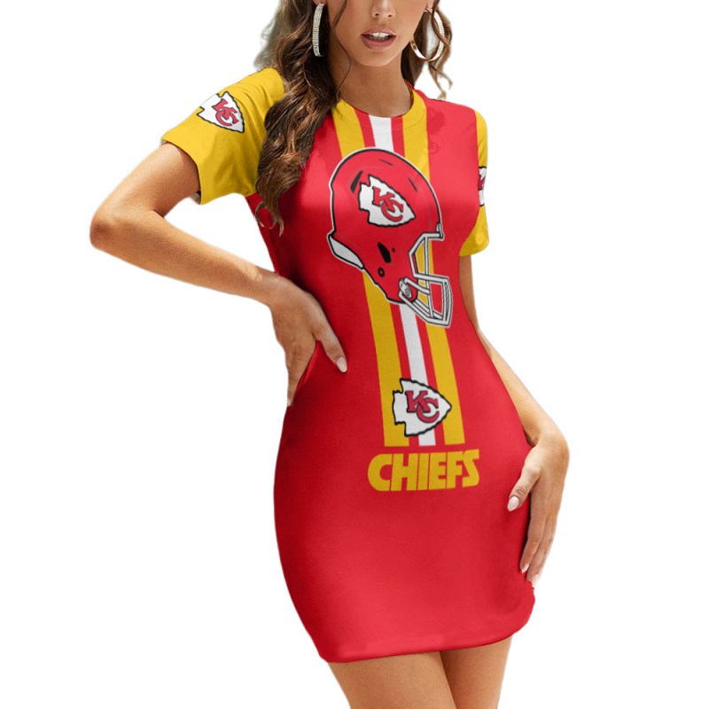 Kansas City Chiefs Sleeve Bodycon Mini Dress