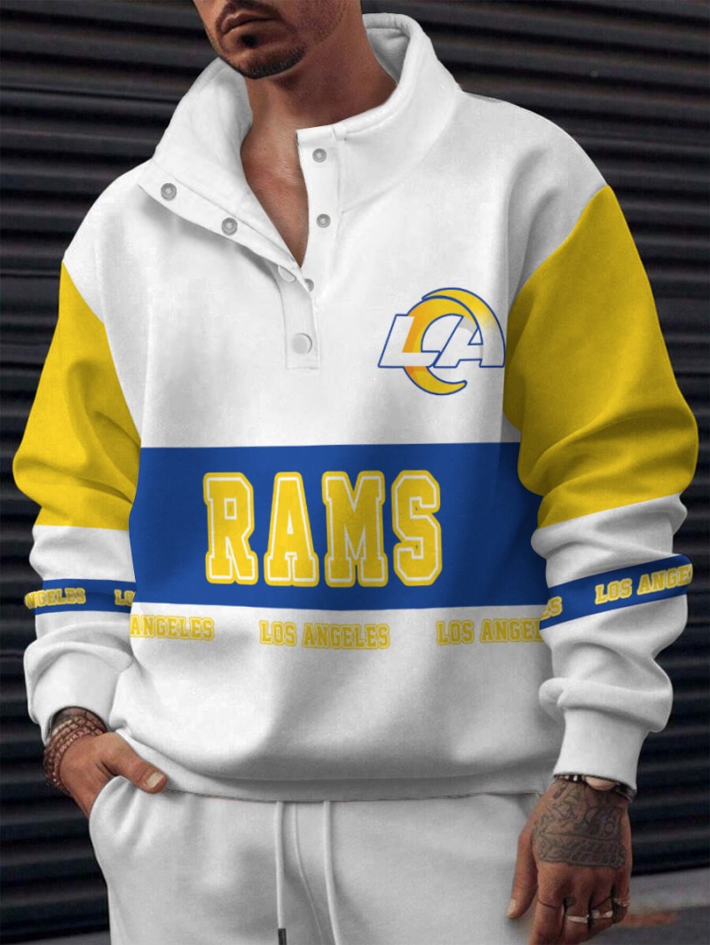 Los Angeles Rams Casual Colorful Stand Collar Sweatshirt