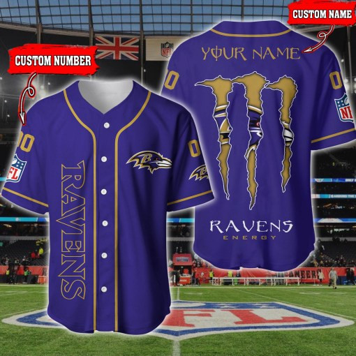 Baltimore Ravens Personalized Baseball Jersey
