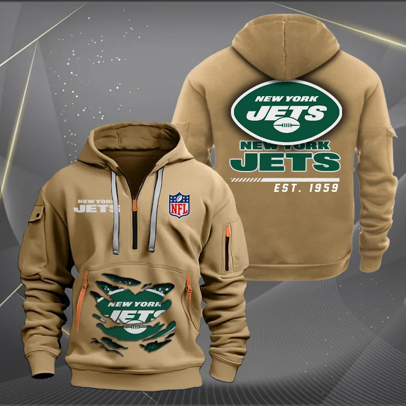 New York Jets Quarter Zip Hoodie Image 4