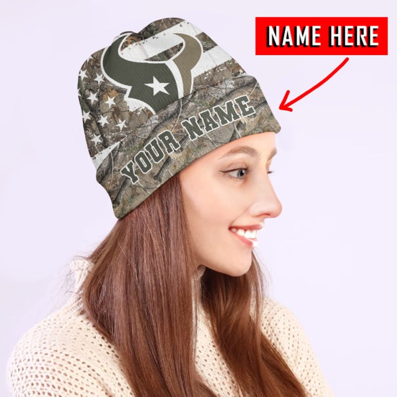 Houston Texans Personalized Wool Beanie Side View